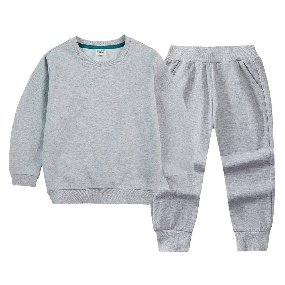 Children's Hoodie & Sweatpants Set: Autumn/Winter Casual Two-Piece with Custom Print Option