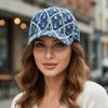 Sparkling Distressed Denim Baseball Caps Grid Sun Hats Fashion Rhinestone Baseball Cap  for Women