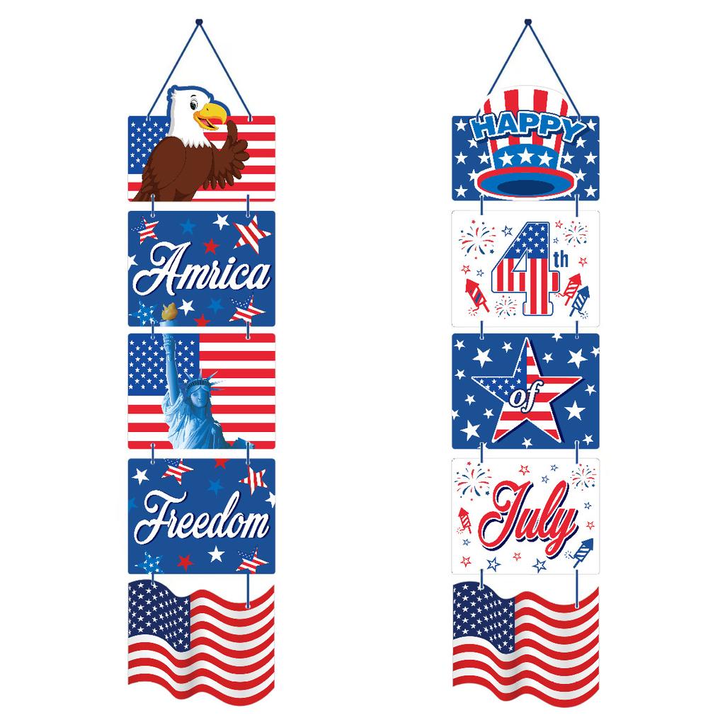 Independence Day Door Curtain American Freedom Day Door Curtain Pendant Holiday Outdoor Party Party Decoration Couplet