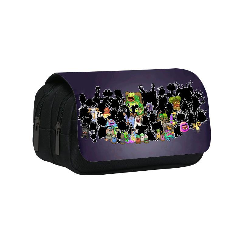 My Singing Monsters Double Layer Pencil Case With Nylon Material For Students And Kids