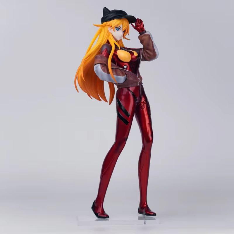 26cm Anime Cat-Ear Asuka Langley Soryu Figure Pvc Painted Statue Red Plugsuit Collectible Desktop Decor Gift
