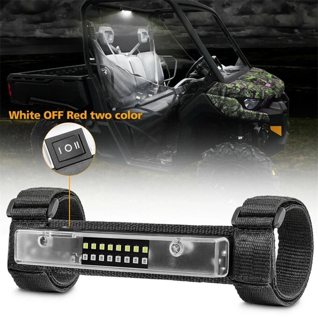 ATV Accessories Roll Bar Cage Mount Dome Lamp UTV Interior Dome Light with Switches Bi Color LED Lights Easy Installation