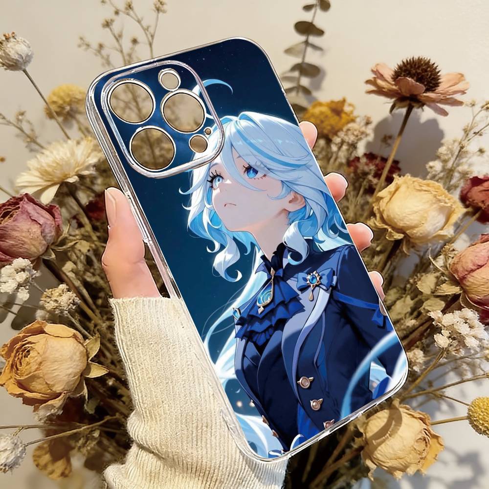 

Genshin Impact Furina Phone Case For iPhone 17 16 15 14 13 12 11 Mini Pro Max Plus Transparent Cover iPhone15pro