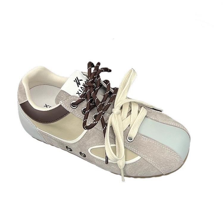 Ballet style inner height increase German training shoes women's 2025 new retro color matching versatile comfortable sports and leisure Forrest Gump