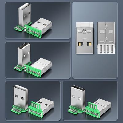 Sortiment an USB 2.0-Steckverbindern für die Leiterplattenmontage, USB 4-polig/Typ C 5-polig, Buchsenanschluss für die Leiterplattenmontage, Netzteiladapter für Telefon