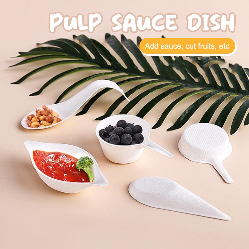 25 Peças Pratos de Degustação Pratos Descartáveis - Compostáveis em Casa Micro-ondas e Congeláveis Saco Branco Polpa de Cana Alimentos