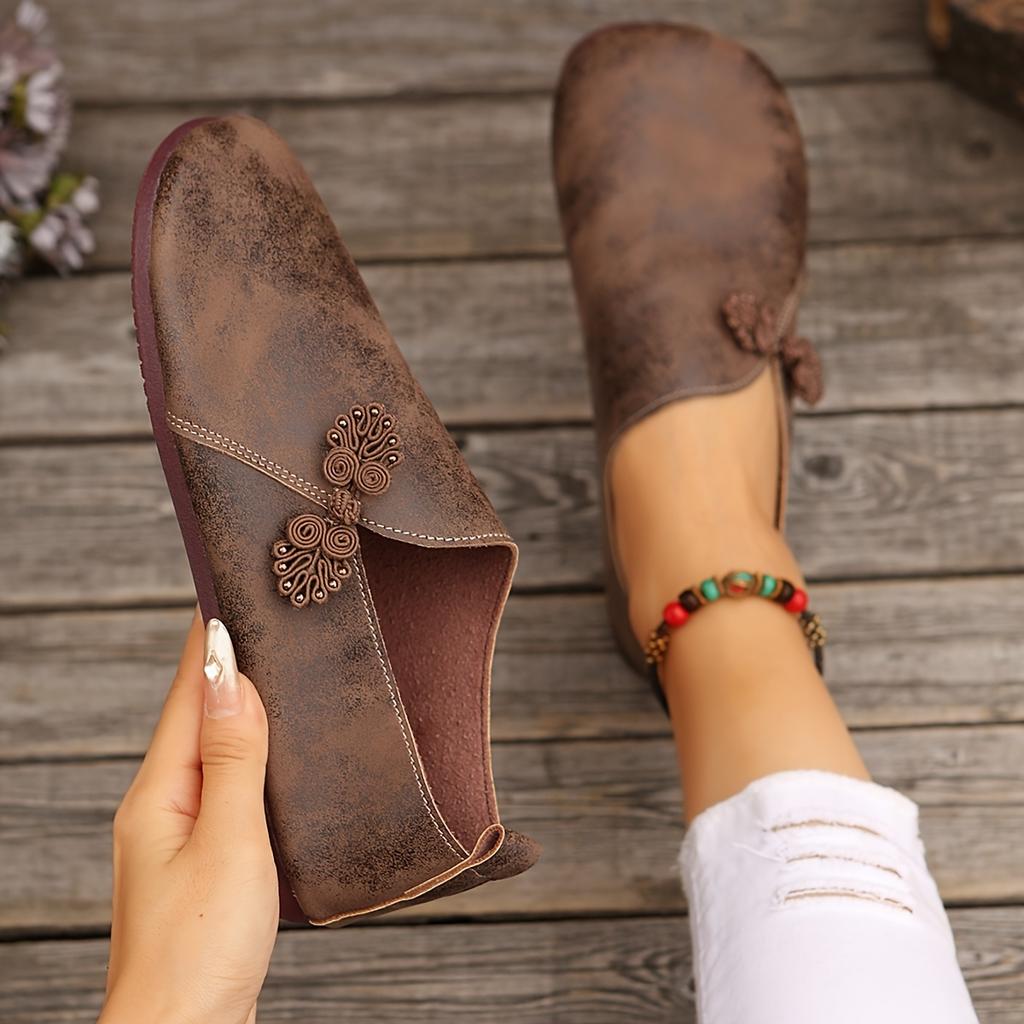 2025 Spring/Summer New Collection: Women's Square-Toe Elegant Flat Sandals with Vintage-Style Knotted Buckles