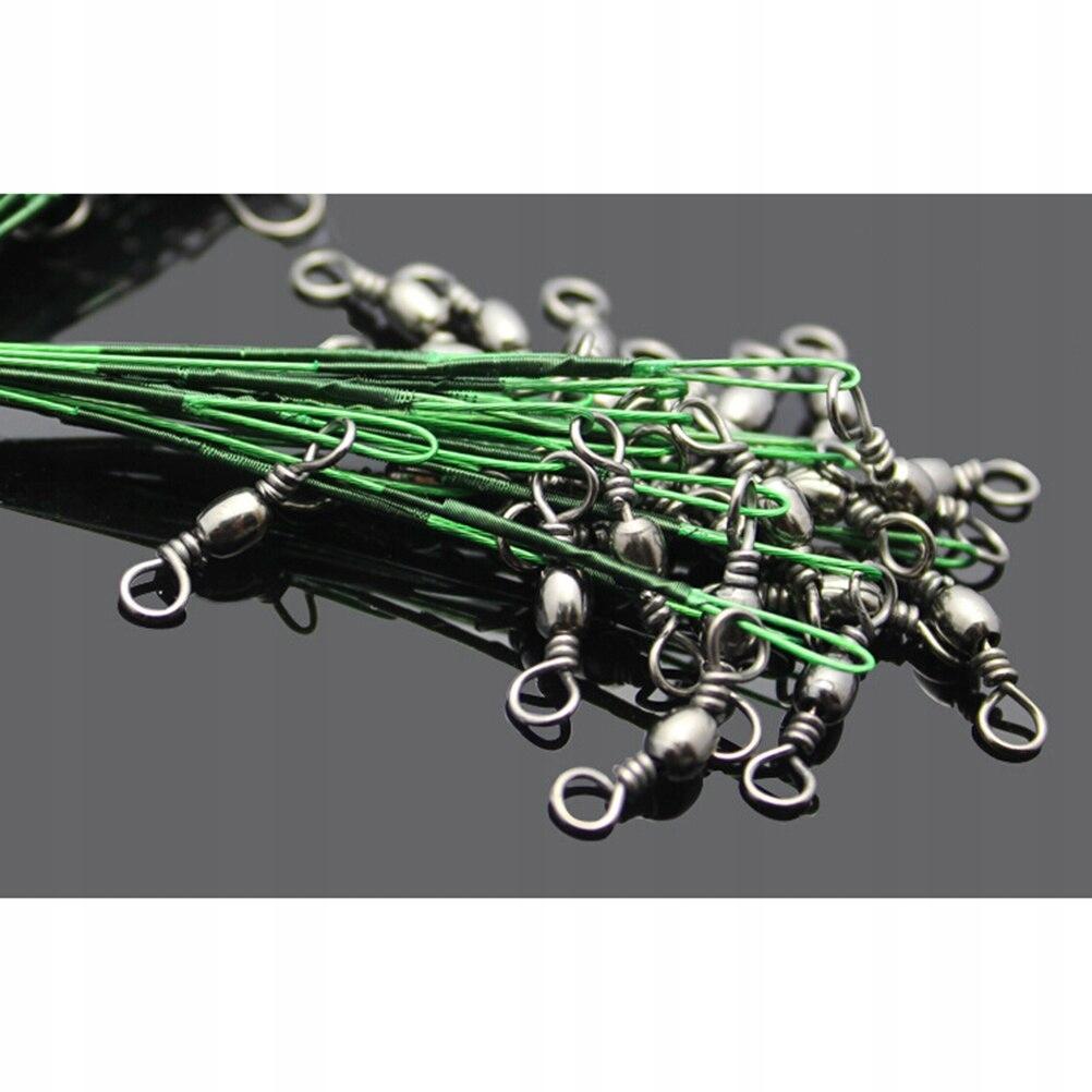 Steel Leader Set 10 Pieces 7Kg Green 15Cm