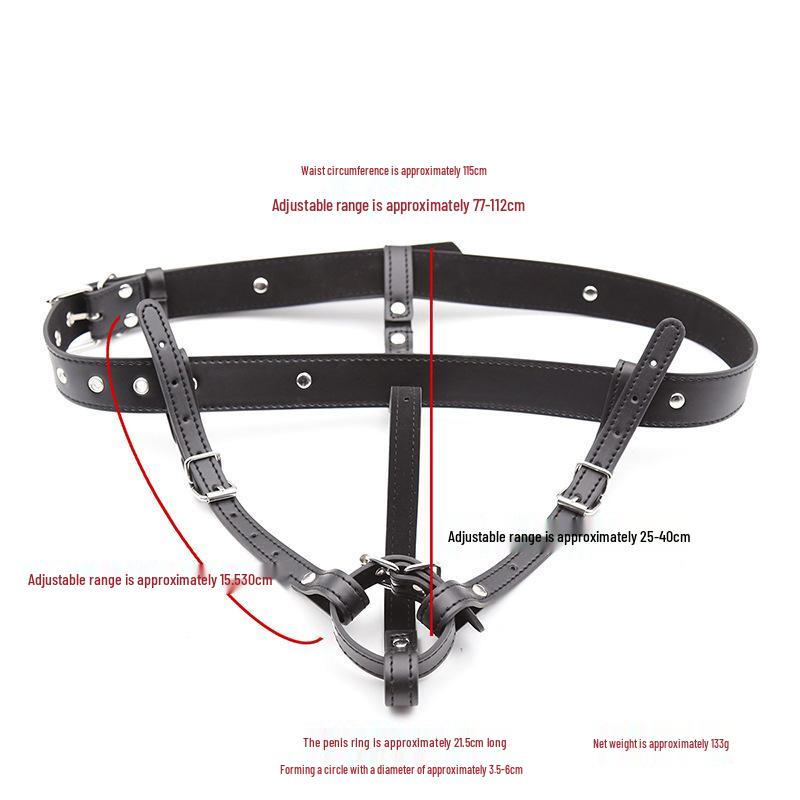 Erotic Wearable Bondage Pants with Massage Stick for SM Training and Pleasure