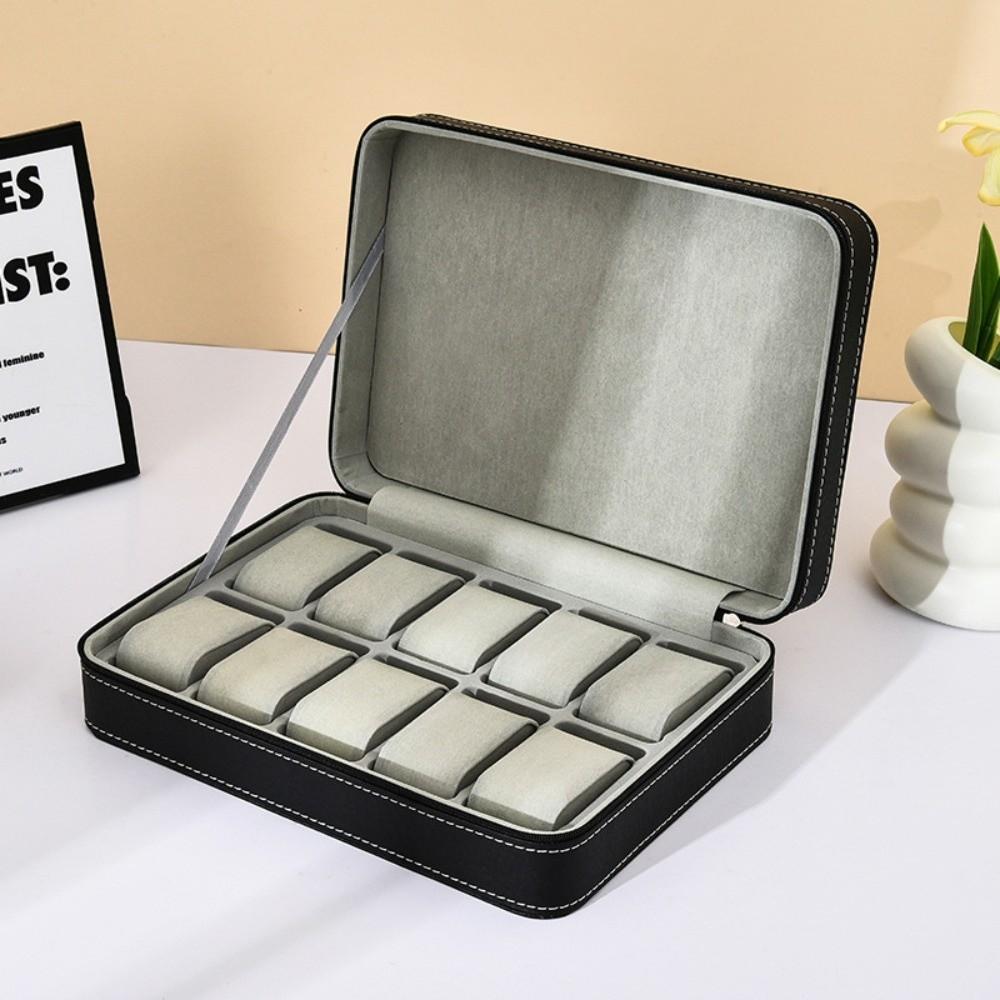 PU Watch Storage Box 6/10/12 Grids Watch Organizer Multipurpose Watch Display Box  Gift