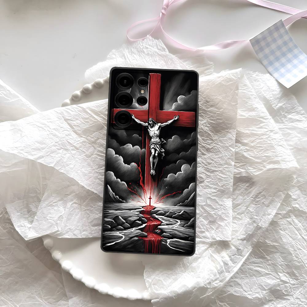 

Christian Jesus Cross Phone Case For Samsung S 24 Fe 25 Ultra Plus 20 Lite 21 30 22 23 24 22 Ultra 5G Fundas Samsung S24