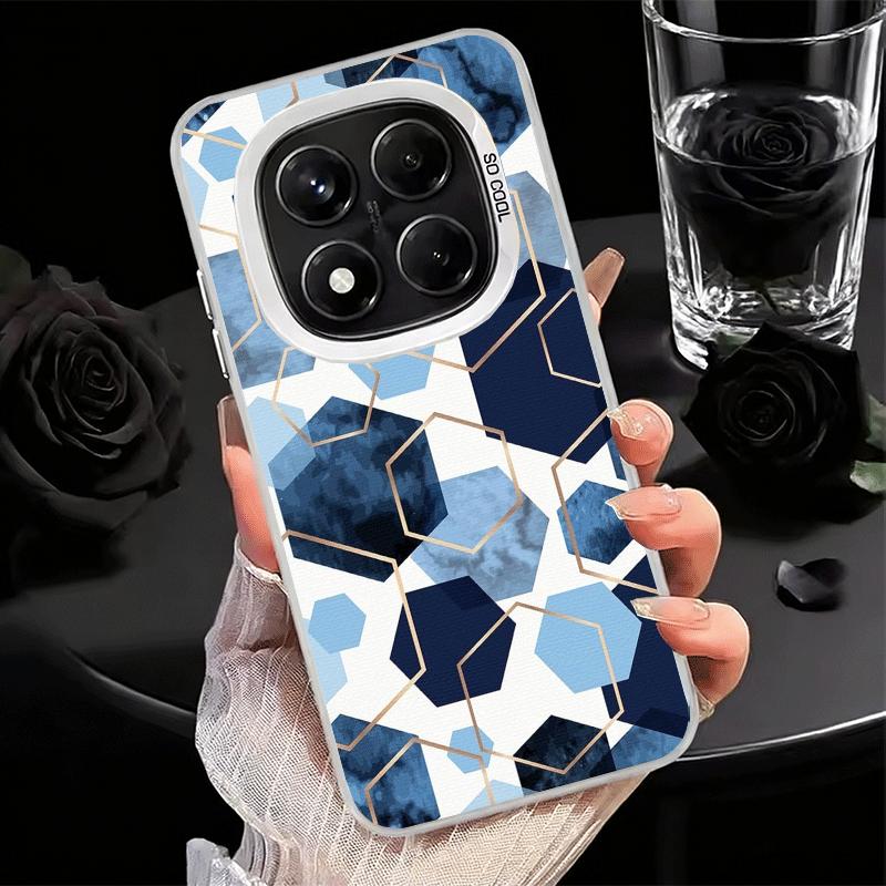 Geometric Marble Pattern Shockproof Phone Case for Xiaomi Redmi Note 15 14 13 12 Pro Plus 11 11S 11T 5G Cover Anti Fall Fundas