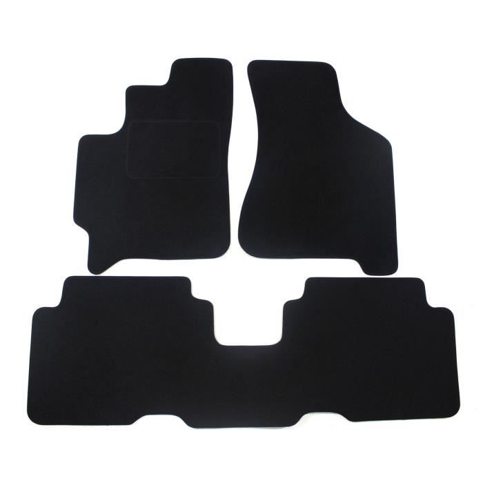 Tapis De Sol Noir Velours Sur Mesure Pour KIA Carens 2002-2006, Ajustement précis, Renforcé Dans la Zone de la Pédale