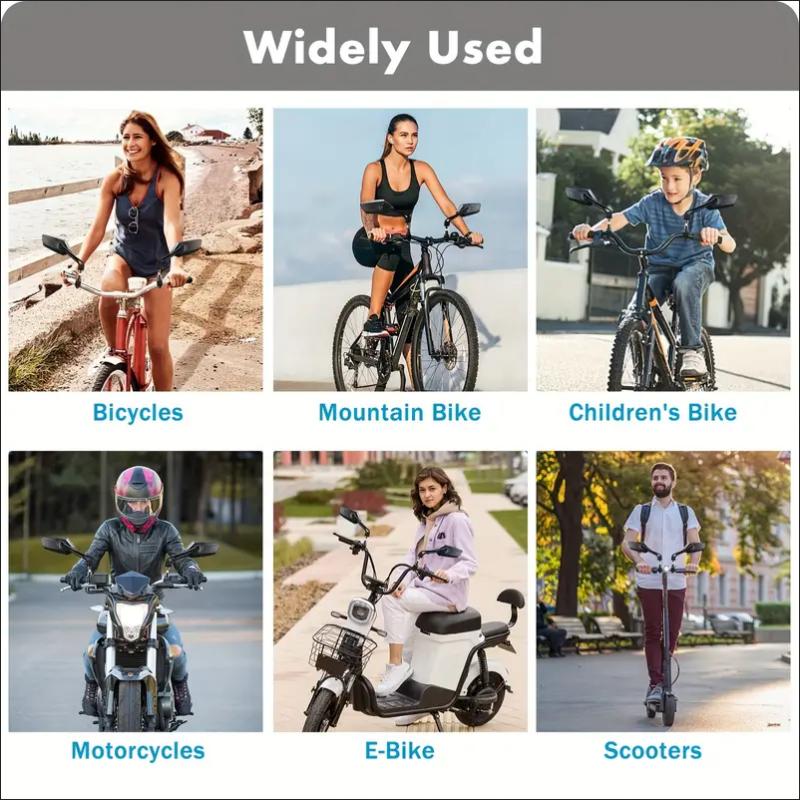 Universelle Fahrradlenker-Spiegel - HD Weitwinkel & 360° drehbar für unübertroffene Sichtbarkeit - Langlebiges Sicherheitsglas für Fahrräder