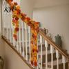 Thanksgiving Home Decor Artificial Fall Maple Leaf Garland, Autumn Foliage Hanging Vine, Harvest Party Decorations Reusable for Fireplace Staircase