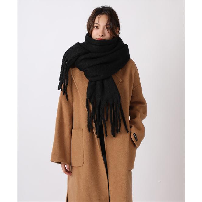 2024 Winter New Women'S And Couple'S White Scarf, Mohair Scarf, Student Soft Sticky Solid Color Scarf, Tassel High Grade Scarf