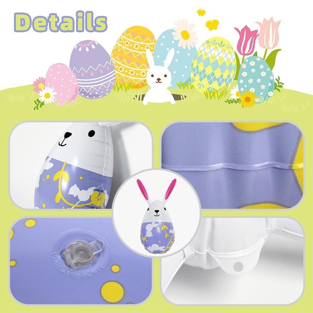 Safe Easter Inflatable Rabbit Cute Inflatable Easter Eggs Easter Rabbit Eggs Balloon  Garden Decor