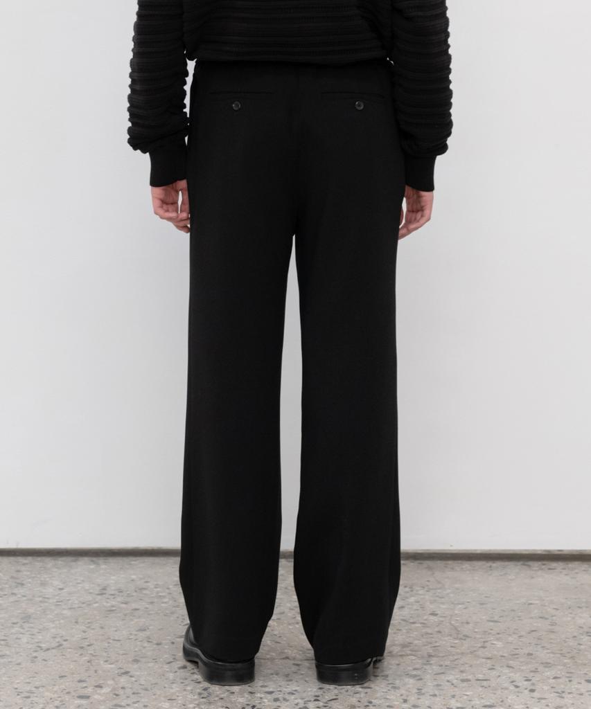 MINAV Supreme Three-Puck Elastic Waist Wide Pants [Black]