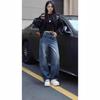 Retro Washed Straight Reverse Wear Design Jeans Women's Spring High Street Loose Straight Loose Trousers