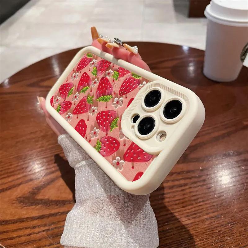 Phone Case For Samsung Galaxy S26 Ultra S25 S23 S24 S21 Plus S25 FE Note 20Ultra Silicone Strawberry Cover TPU