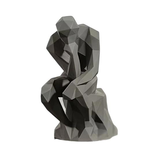 

Thinker Ornaments 3D Printed Nordic Style Statue Compact Modern Art Figurine Sharp Edges Desktop Bookshelf Sculpture серый