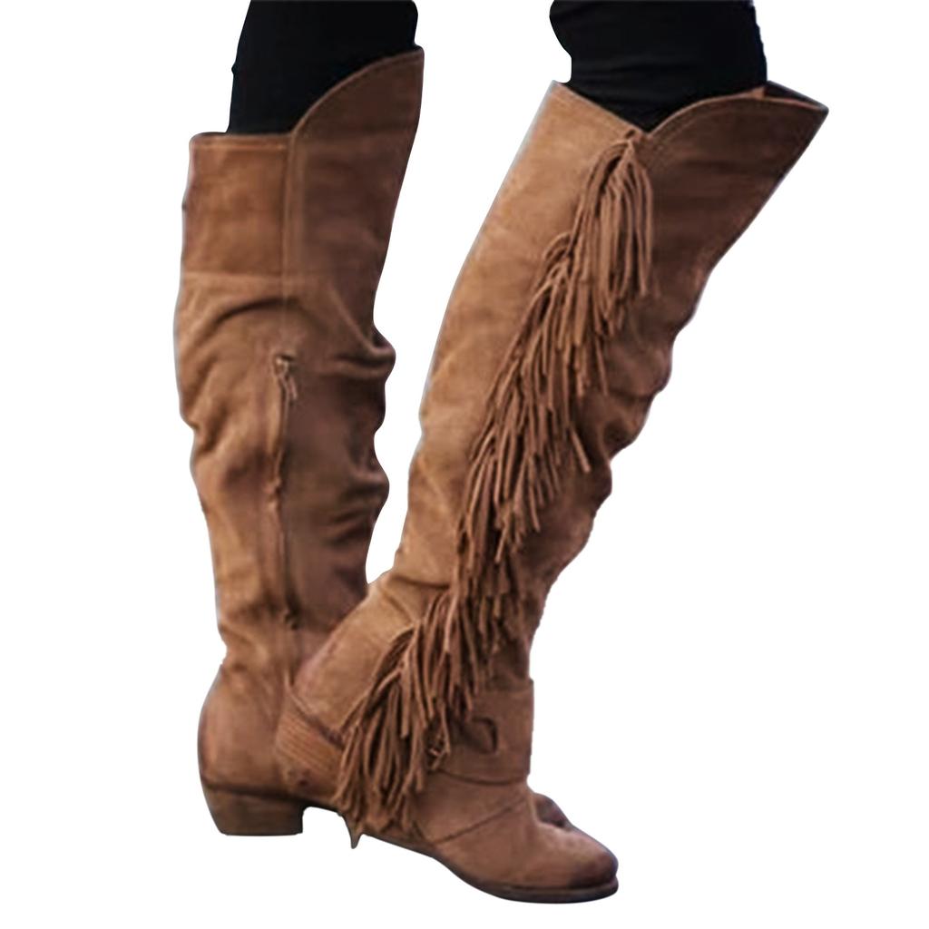 Botas vaqueras para mujeres Zapatos de invierno y otoño Cinturón fleco  Hebilla Cremallera Botas largas comprar a buen precio — entrega gratuita,  reseñas reales con fotos — Joom