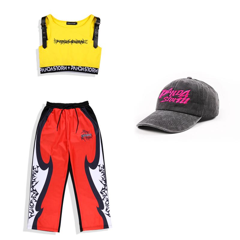 Kids' Hip Hop Street Dance Performance Outfit - Jazz Dance Fashion Show Drum Set Vest and T-shirt for Boys and Girls