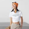 Li Ning CF Letter Print Pullover Round Neck Short Sleeve T-Shirt Women T-Shirts Standard-White ATSU614-1