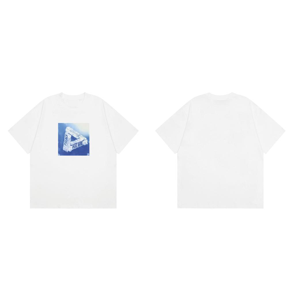 Trendige Marke PALACE Unterwasser-Dreieck-LOGO aufgedrucktes Herren- und Damen-Streetwear Hip Hop lockeres lässiges Sommer-Kurzarm-T-Shirt t
