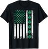 Irish US American Flag Clovers St Patricks Shamrocks. Gift Unisex T-Shirt