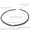 Personalized Men Natural Coconut Husk Necklace 20 Inches Stainless Steel Buckle Neck Accessories Gift For Him Wood Collar Homme