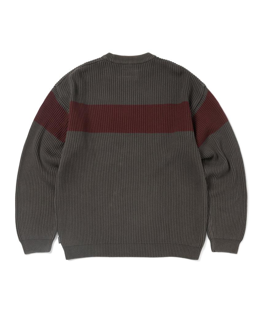 THISISNEVERTHAT Washed Block Knit Sweater Charcoal