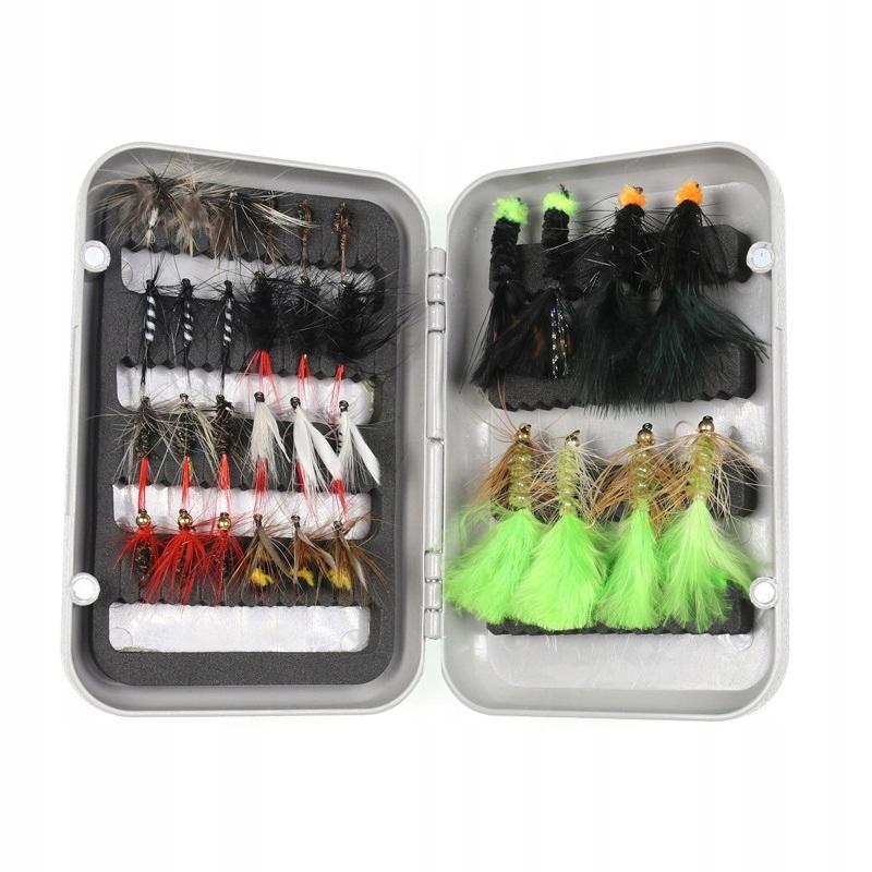 Fly Trout Grayling Salmon Trout Asp Ide Chub Set Of 32 Pcs Baits Flies