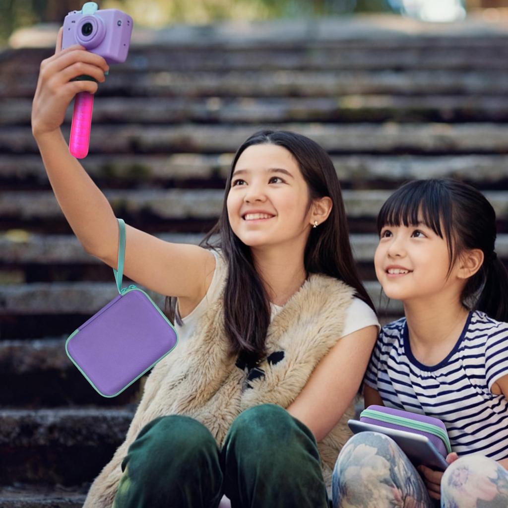 (Case only) SEGA FAVE #BuzzCam Tokimeki Children's Digital Camera Storage Case, Purple - Aenllosi