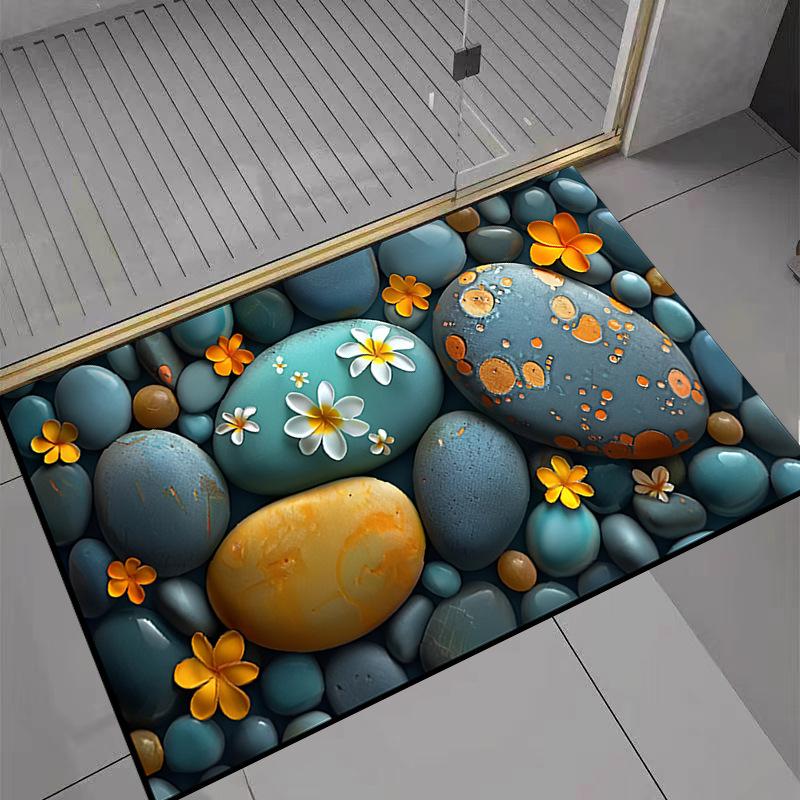 

Напольный коврик из гальки и диатомита Простой роскошный нескользящий коврик для входной двери в ванную комнату 60*90cm