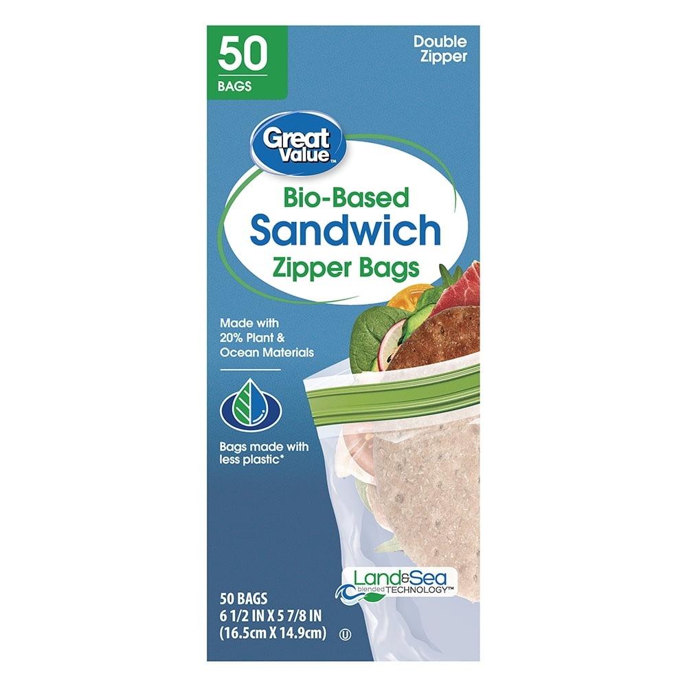

Набор из 4 биоразлагаемых многоразовых пакетов для сэндвичей по 50 шт. Двойная застежка-молния, герметичные, для хранения продуктов, экологичные, многоцелевые, для путешествий United States