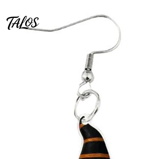 Halloween Earrings Cute Ghost Earrings, with Pumpkin Wizard Hat Decor, Durable Chain Buckle Drop Lightweight Acrylic Pendant Party