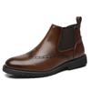British Retro Martin Bullock High-top Carved Men's Trend Casual Leather Shoes Platform Leather Boots