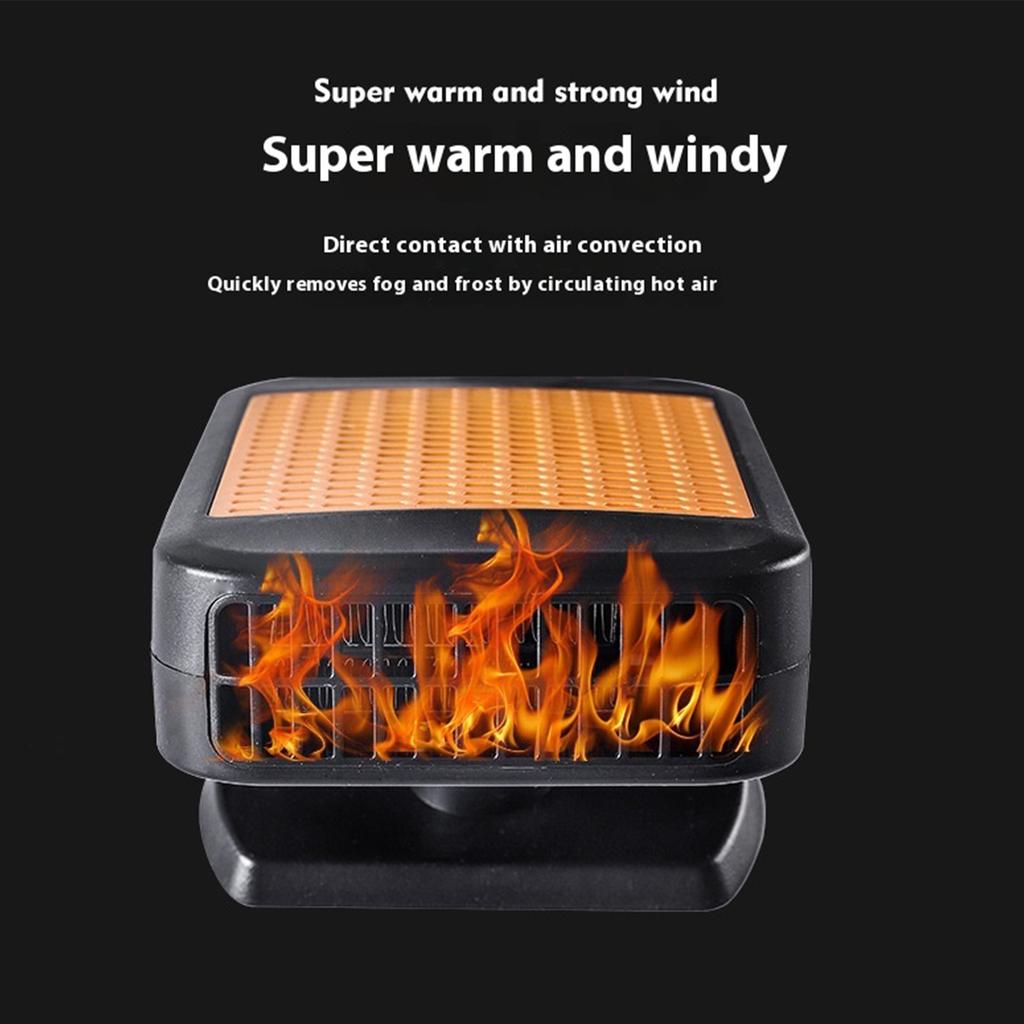 12V Small Auto Heater Cup Multi-Purpose Windshield Defogging Fan Lightweight Portable Windscreen Defroster for Car Truck