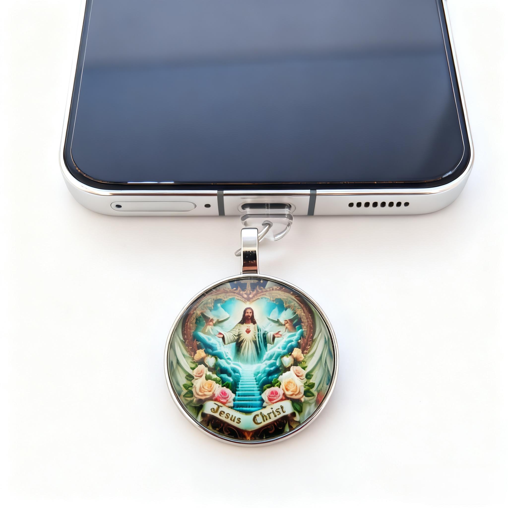 

Креативная религиозная иконка, заглушка для защиты от пыли для телефона, тематическая заглушка для защиты от пыли, защищает зарядный порт телефона For iPhone5-14