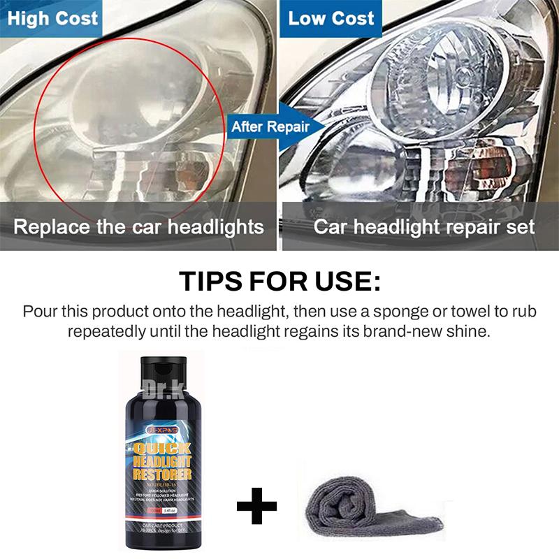 Car Headlight Restoration Polishing Kits Headlamp Repair Cleaning Paste Remove Oxidation Headlight Polish Liquid