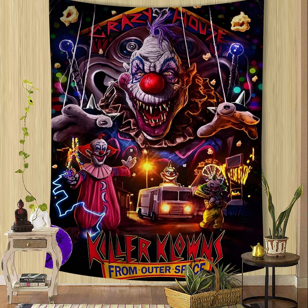 Terror Clássico K-Killer Klowns Filme Tapeçaria Colorida Pendurada na Parede Barata Pendurada na Parede Hippie Mandala Boêmio Pendurado na Parede