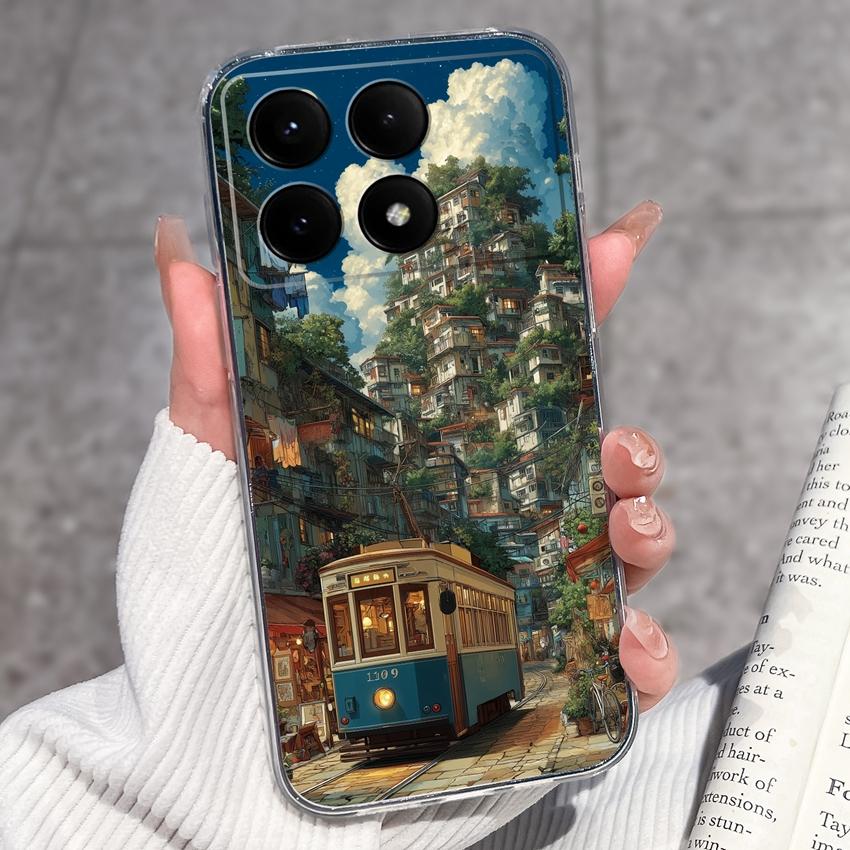 Case For Redmi K70e K60e K80 K70 K60 K50 K40 K30 K20 Pro K30i Cute Cartoon Piggy Pattern Phone Cover Transparent TPU Anti Fall Shell For Redmi Housing