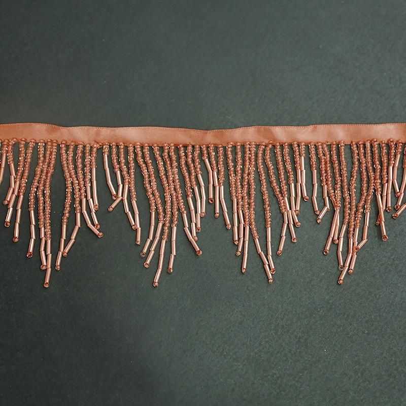 1 Yard Tube Beads Fringe Trim Rhinestones Chain Tassel Crystal Lamp Curtain Hanging Tassel Applique Sew On Garment Crafts