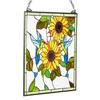 Stained Glass Window Panel, 502 X 520 Mm, Tiffany Style Hanging Transom Window Panel with Chain, Large Vertical Rectangle Stain Glass, Vintage