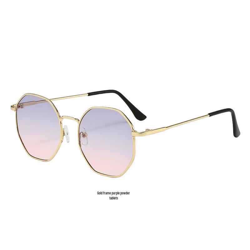 2025 High-End Unisex Metal Polygon Anti-UV Sunglasses