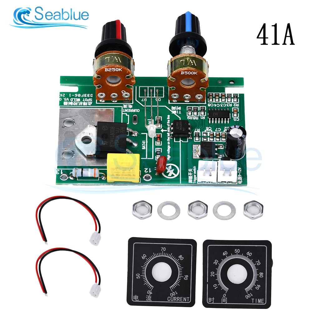 41A 100A Spot Welding Machine DIY Spot Welding Machine Time Current Control Board Lithium Battery Power AC220V to 9V Transformer