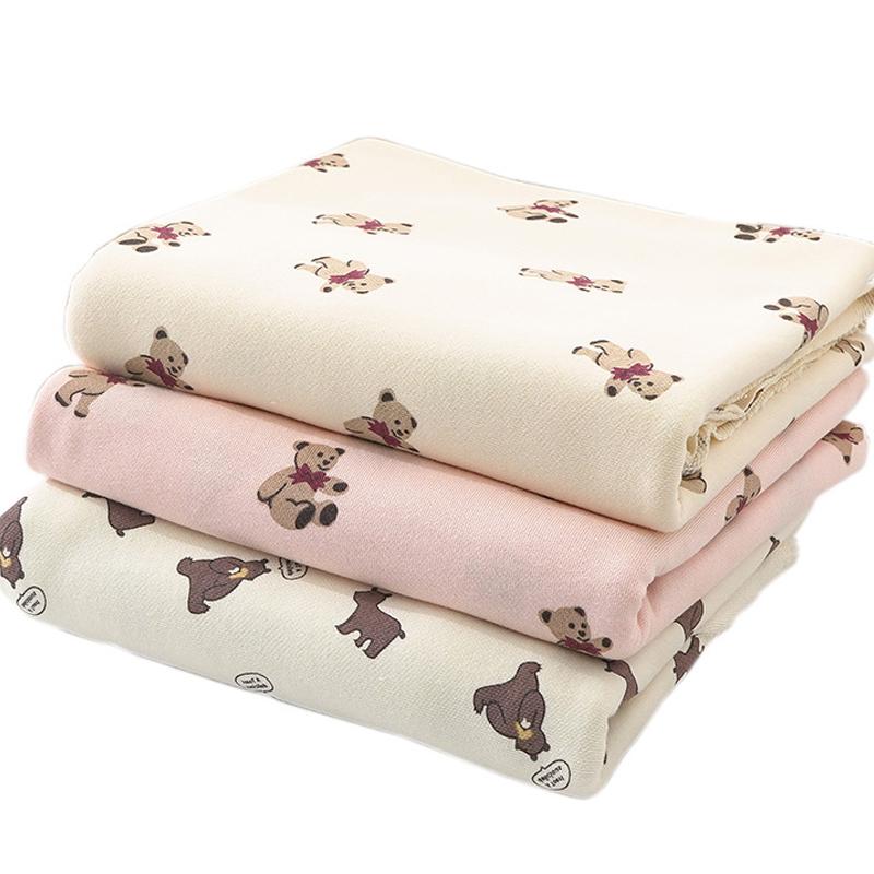 90x50cm/180x100cm Little Bear 100% Cotton Printed Knitted Fabric For Children's Clothing, Hoodies Handmade DIY Fabrics YHTJ0088