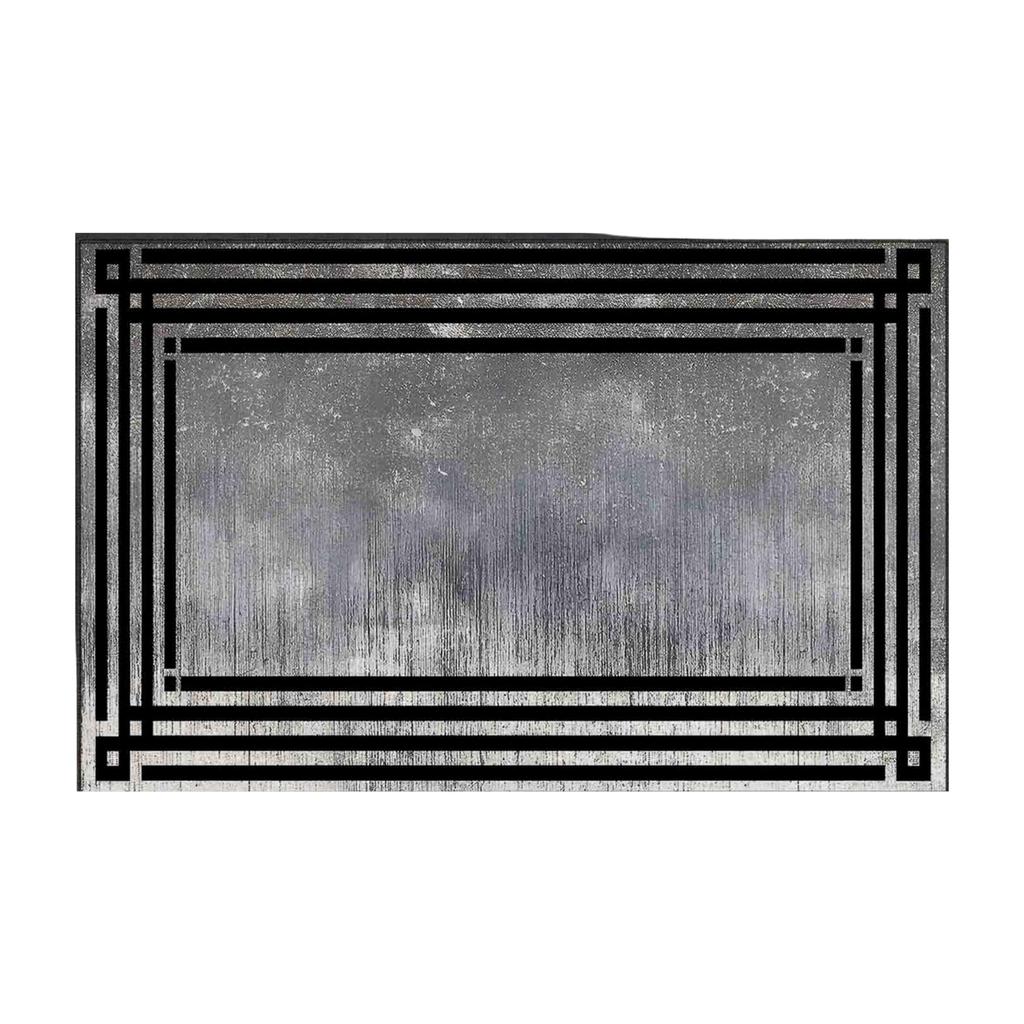 Μαύρο Γωνιακό 3D Ψηφιακής Εκτύπωσης Αντιολισθητικό Δάπεδο Χαλί