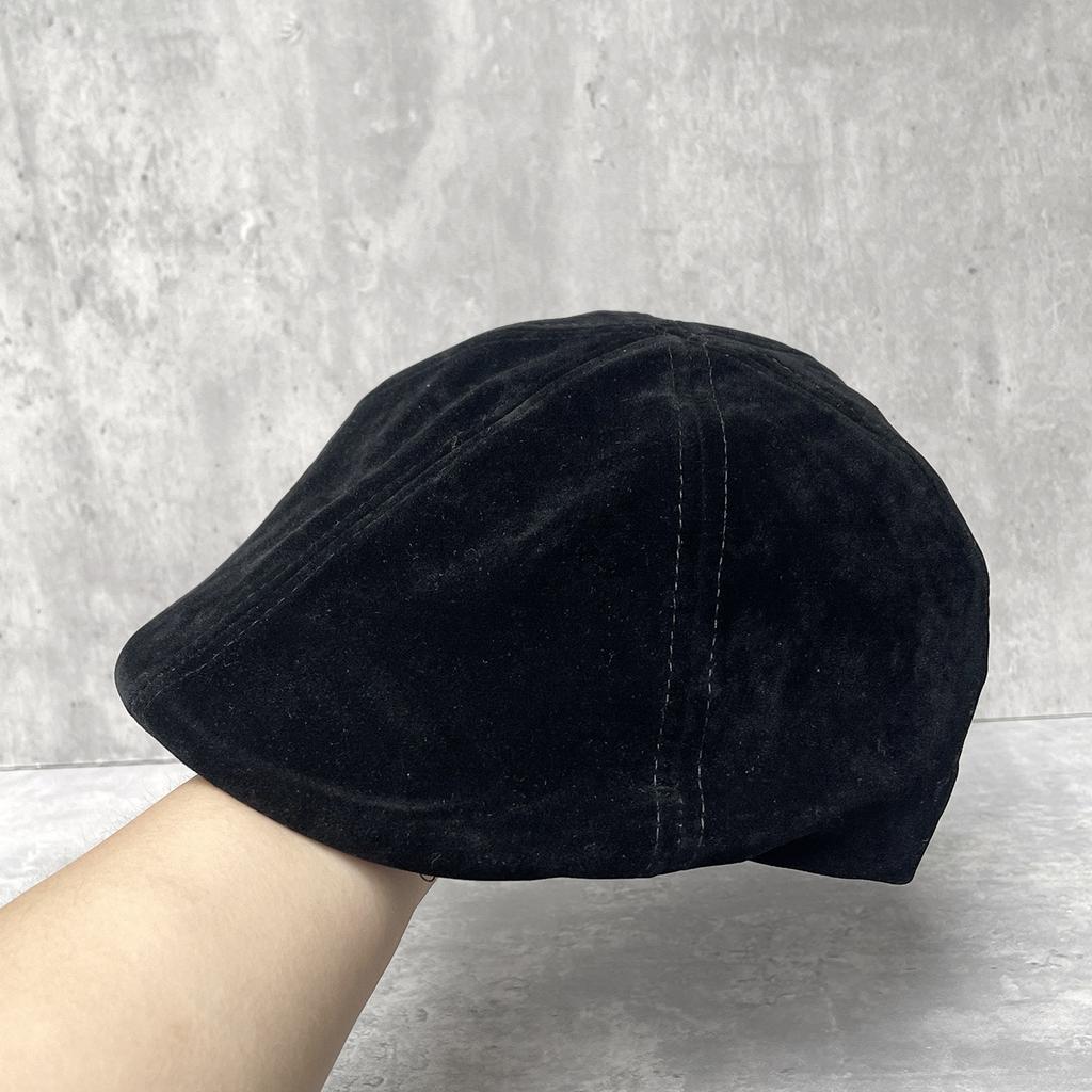 Deepened Version Of The Face Small Suede Texture Forward Hat Women'S 25 Beret Vintage British Newsboy Hat